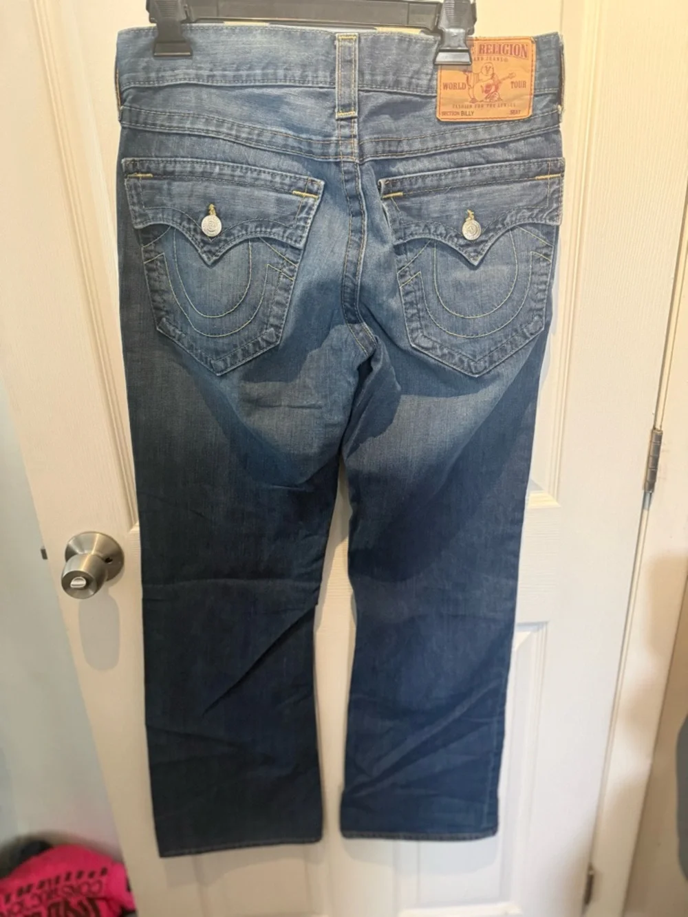 True Religion Jeans Mens 32x33 Blue Billy Boot Leg Contrast Stitch